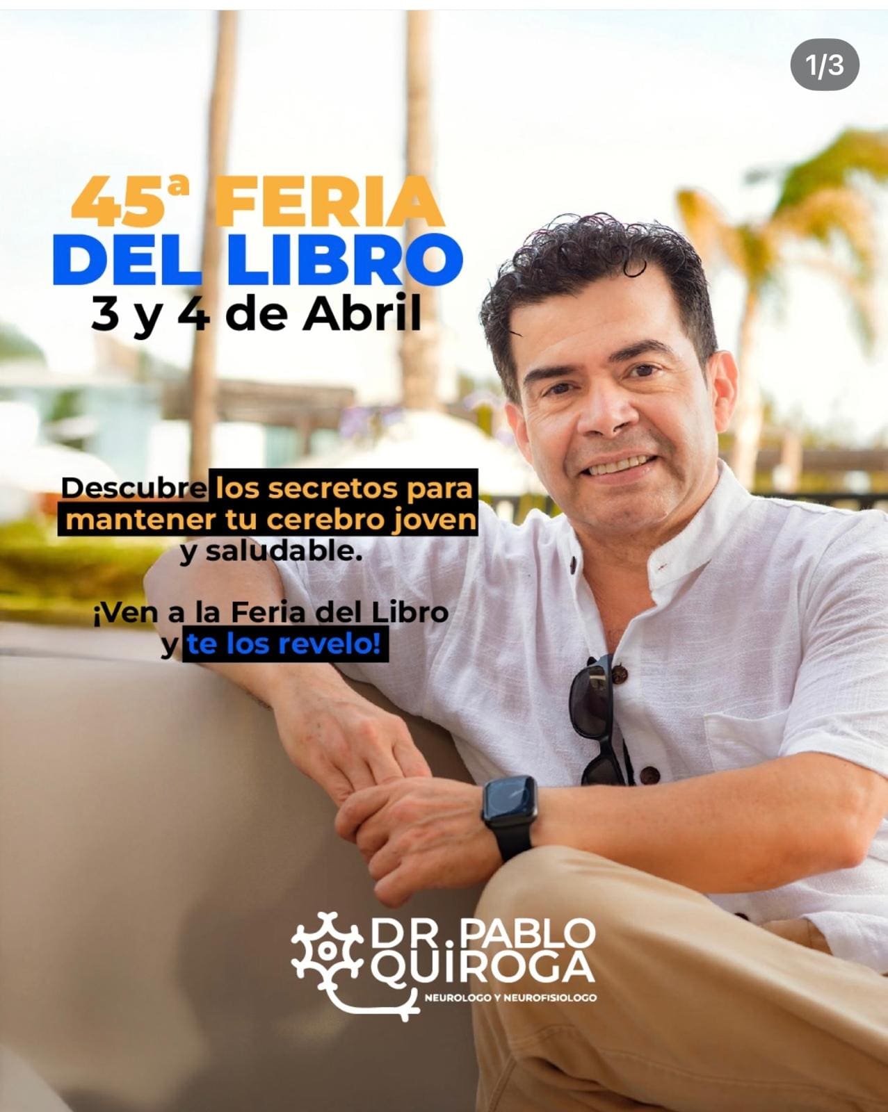 Dr. Pablo Quiroga en la presentación de su libro sobre salud cerebral